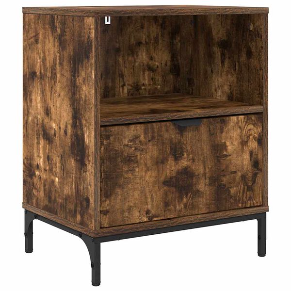 vidaXL Bedside Table Smoked oak 49 x 36 x 61 cm Engineered wood