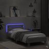 vidaXL Bed Frame without Mattress with LED Lights Grey Sonoma 90x200 cm