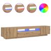 vidaXL TV Cabinet with LED Lights Artisan Oak 200x35x40 cm Engineered Wood