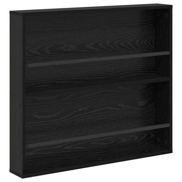 vidaXL Magazine Rack Black Oak 80 x 12 x 70 cm Engineered Wood