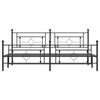 vidaXL Metal Bed Frame without Mattress with Footboard Black 200x200cm