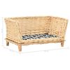 vidaXL Dog Basket with Cushion 50x33x30 cm Natural Willow