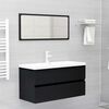 vidaXL Bathroom Furniture Set Black Engineered Wood