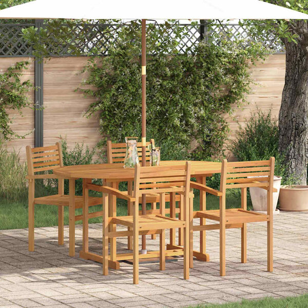 vidaXL Garden Dining Set 5 pcs Natural Solid Acacia Wood