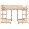 vidaXL Triple Bunk Bed Frame Brown 140 x 200 cm Solid Pine Wood