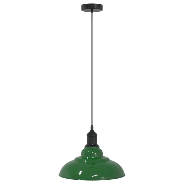 vidaXL Pendant Lamp Height Adjustable E27 Gloss Green Ø 31 cm Metal