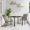 vidaXL Garden Dining Set 3 pcs Grey and Black Powder-coated Steel