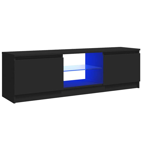 vidaXL TV Cabinet with LED Lights Black 120x30x36 cm