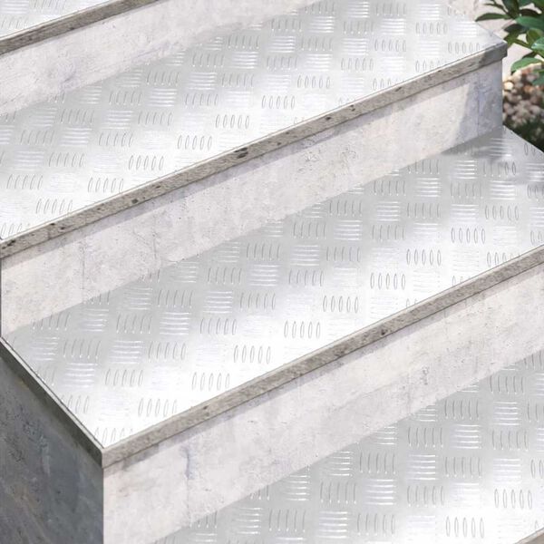 vidaXL Stair Tread Rectangular 2 pcs Silver 100 x 30 cm Aluminium