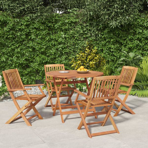 vidaXL 5 Piece Garden Dining Set Solid Wood Acacia