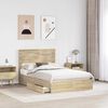 vidaXL Storage Bed with Drawer Sonoma Oak 120 x 200 cm Engineered Wood