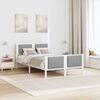 vidaXL Bed frame White and light grey 120 x 190 cm Solid pine wood