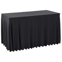 vidaXL 2 pcs Table Covers with Skirt Stretch 243x76x74 cm Anthracite