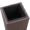 vidaXL Garden Raised Bed 30x30x80 cm Poly Rattan Brown