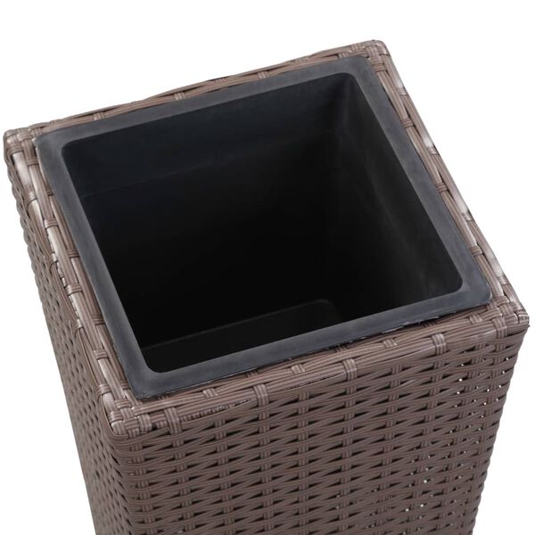 vidaXL Garden Raised Bed 30x30x80 cm Poly Rattan Brown