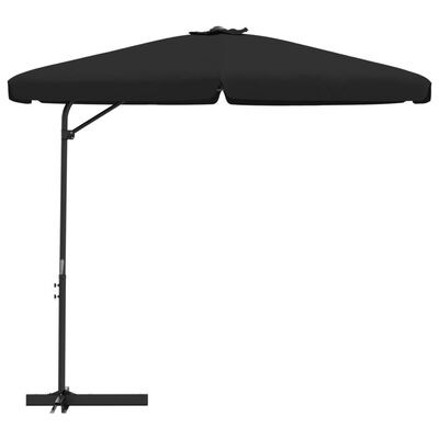 vidaXL Outdoor Parasol with Steel Pole 300 cm Black
