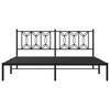 vidaXL Metal Bed Frame without Mattress with Headboard Black 183x213cm