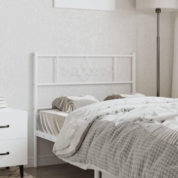 vidaXL Metal Replace Headboard White 75 cm