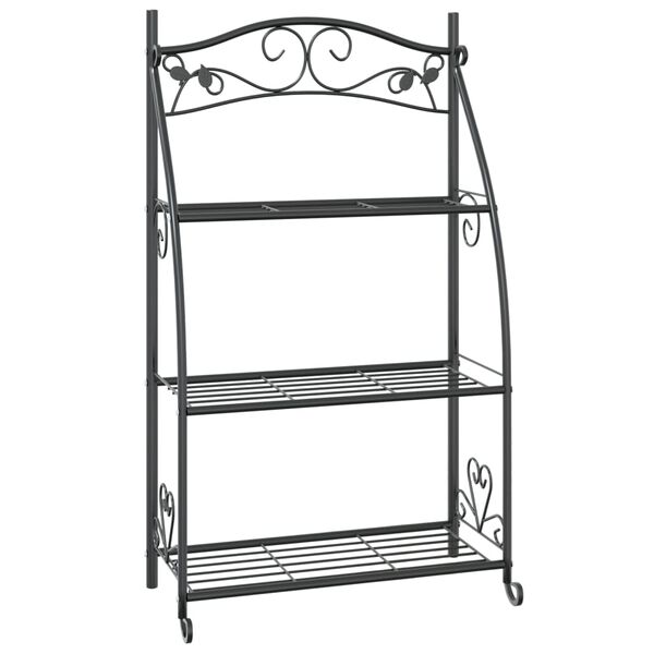 vidaXL Flower Rack Black 56x30x96 cm Steel