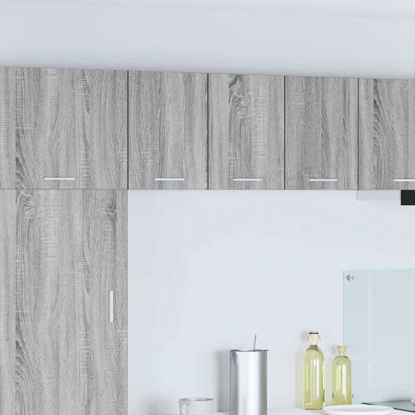 vidaXL Hanging Cabinet with Door Grey Sonoma and White 30 x 31 x 40 cm