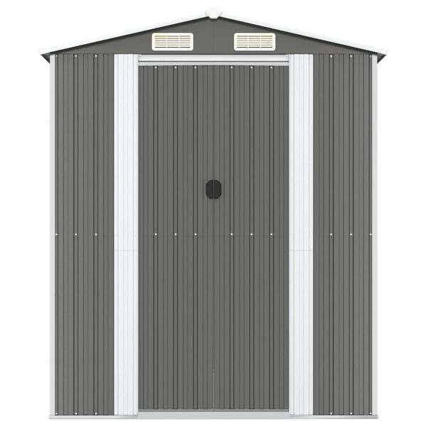 vidaXL Garden Shed Light Grey 192x855x223 cm Galvanised Steel