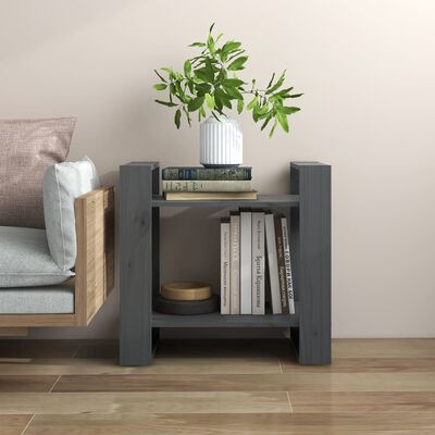vidaXL Book Cabinet/Room Divider Grey 60x35x57 cm Solid Wood Pine