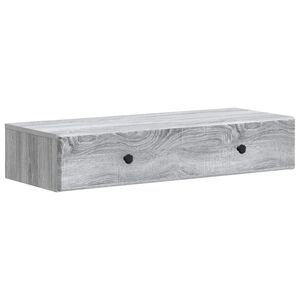 vidaXL Wall-Mounted Side Table Grey Sonoma 87.5 x 34.5 x 17 cm