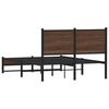 vidaXL Metal Bed Frame without Mattress Brown Oak 120x200 cm