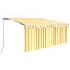 vidaXL Manual Retractable Awning with Blind&LED 3.5x2.5m Yellow&White