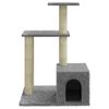 vidaXL Cat Tree with Sisal Scratching Posts Light Grey 71 cm