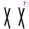vidaXL Dining Table Legs X-Shaped 2 pcs Black 50x(72-73) cm Steel