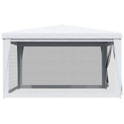 vidaXL Party Tent with 4 Mesh Sidewalls 4x4 m White
