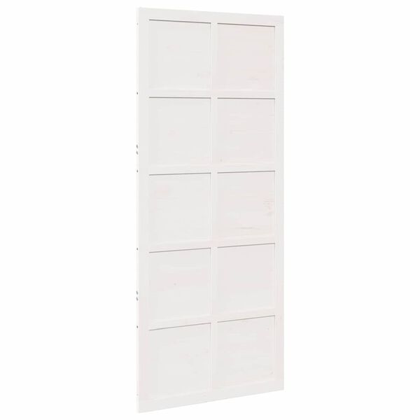 vidaXL Barn Door White 100 x 2.5 x 208 cm Solid Pine Wood