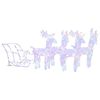 vidaXL Reindeers & Sleigh Christmas Decoration 280x28x55 cm Acrylic
