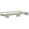 vidaXL Daybed with Trundle&Drawers without Mattress Light Grey 90x190 cm Single