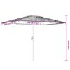 vidaXL Garden Parasol with LEDs and Steel Pole Brown 300x200x250 cm
