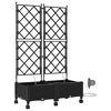 vidaXL Garden Planter with Irrigation&Wheels 2 pcs Black PP