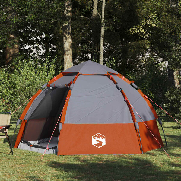 vidaXL Instant Tent Folding Grey and Orange 280 x 280 x 160 cm Steel