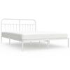 vidaXL Metal Bed Frame without Mattress with Headboard White 180x200cm