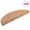 vidaXL Stair Mats 20 pcs 56x17x3 cm Beige Half Round