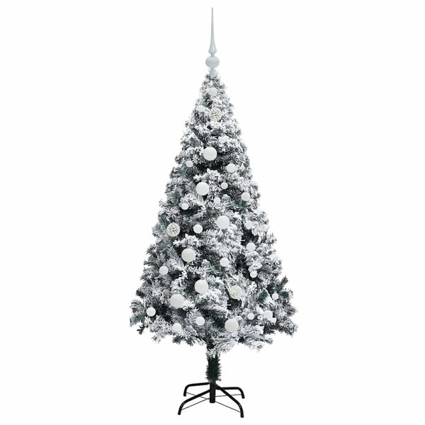 vidaXL Artificial Christmas Tree with 150 LEDs with Stand White 150 cm