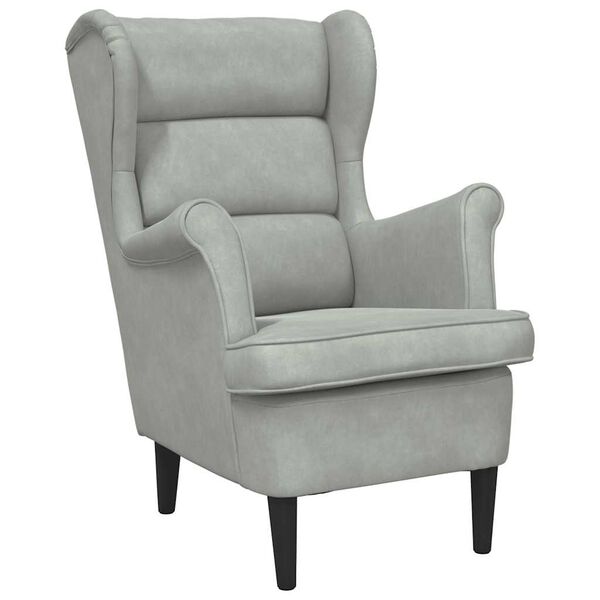 vidaXL Armchair Light Grey Velvet