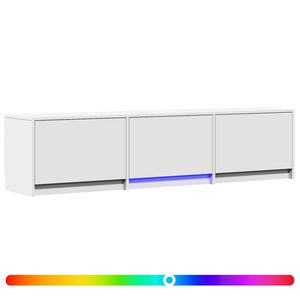vidaXL TV Cabinet with LED White 165 x 34 x 40 cm Engineered Wood