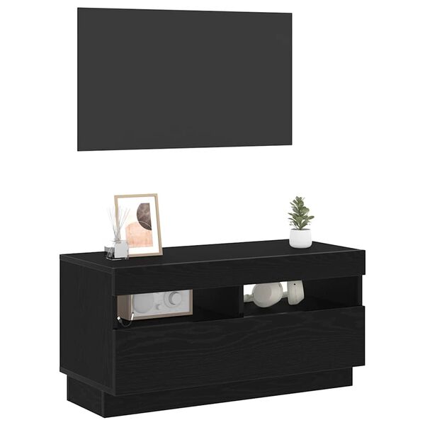 vidaXL TV Cabinet Black Oak 80 x 35 x 40 cm Engineered Wood