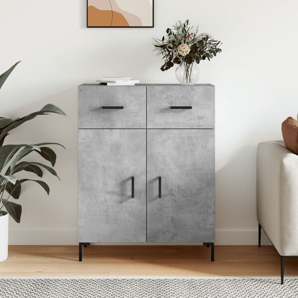 vidaXL Sideboard Concrete Grey 69.5x34x90 cm Engineered Wood
