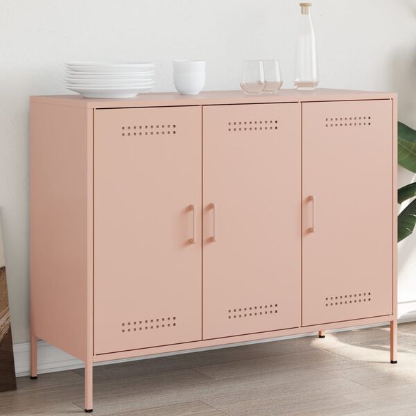 vidaXL Sideboard Pink 100.5x39x79 cm Steel