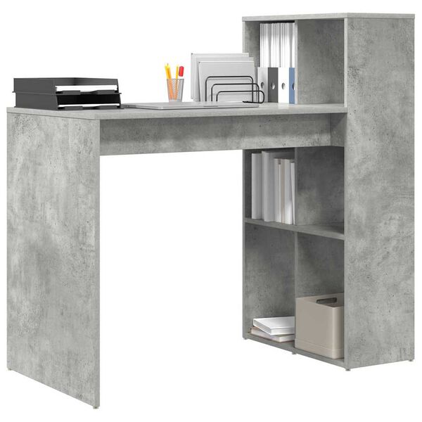 vidaXL Desk Concrete Grey 108 x 55 x 103.5 cm Engineered Wood