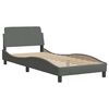 vidaXL Bed Frame "Dover" Dark Grey 90x190 cm Single Fabric