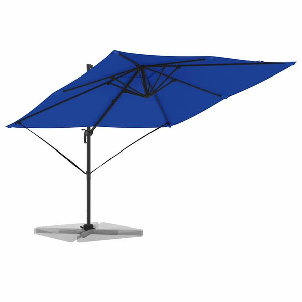 vidaXL Roma Parasol Blue 286 x 285 x 265 cm Polyester and Aluminium