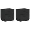 vidaXL Bedside Cabinet 2 pcs Black 43 x 34.5 x 44.5 cm Engineered Wood